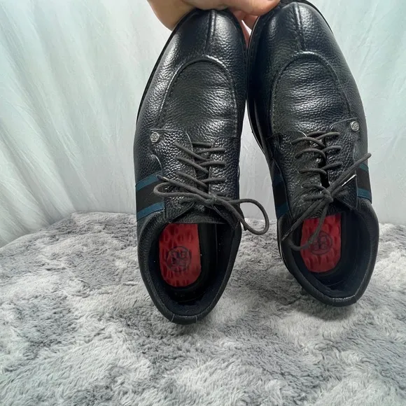 G/FORE Golf Shoes Black $ Blue Ribbon Gallivanter Pebble Leather Size 12