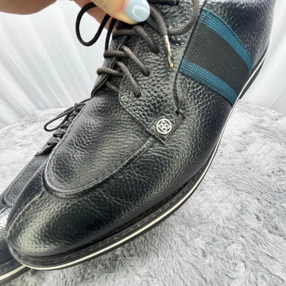 G/FORE Golf Shoes Black $ Blue Ribbon Gallivanter Pebble Leather Size 12