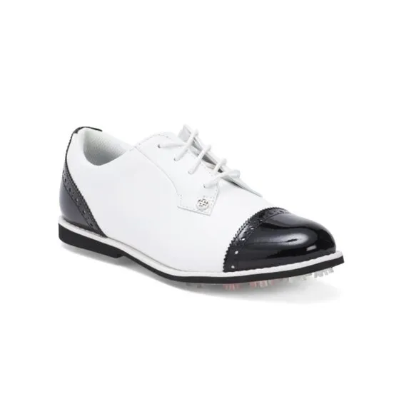 G/FORE Snow/onyx Leather Cap Toe Gallivanter Golf Shoes