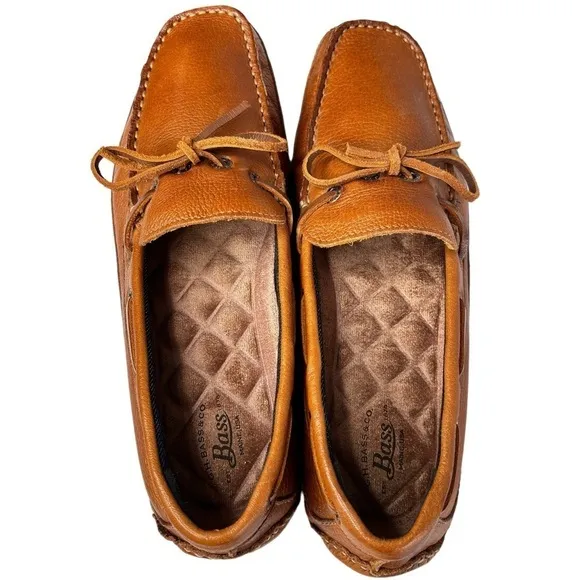 G.H. Bass Amalfi Leather Driving Moccasin Loafer Shoe Size 8.5 Brown Preppy NEW