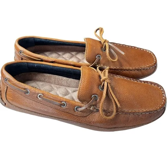 G.H. Bass Amalfi Leather Driving Moccasin Loafer Shoe Size 8.5 Brown Preppy NEW
