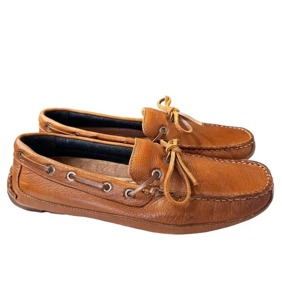 G.H. Bass Amalfi Leather Driving Moccasin Loafer Shoe Size 8.5 Brown Preppy NEW