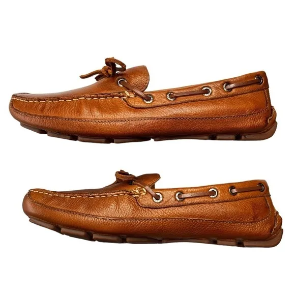 G.H. Bass Amalfi Leather Driving Moccasin Loafer Shoe Size 8.5 Brown Preppy NEW