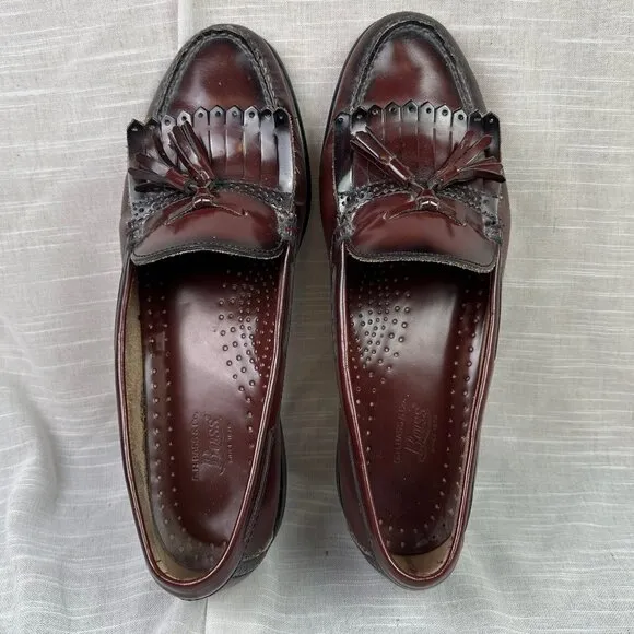 G.H.BASS &amp; Co Men's Tassel Burgundy Maroon Red Loafer Shoes Men's Size 12 Office