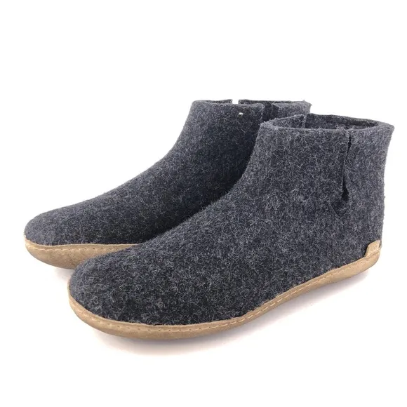 Glerups Wool Slipper Boots with Leather Sole EUR 45