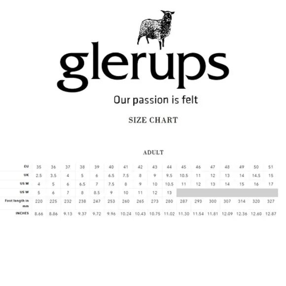 Glerups Wool Slipper Boots with Leather Sole EUR 45