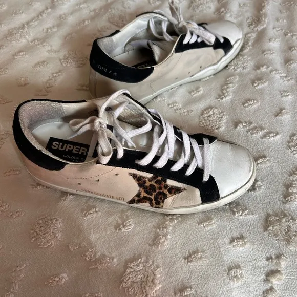 Golden Goose Women's Black and Cream Sneakers