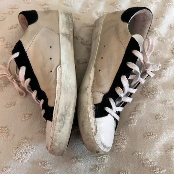 Golden Goose Women's Black and Cream Sneakers