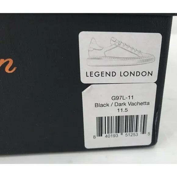 GoodMan Brand Sneakers Mens Size 11.5 Legend London Black Vachetta Edge Italy