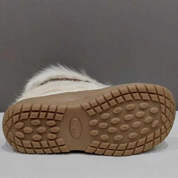 💥GORGEOUS💥Tribal Goat Fur Calf Skin Leather Suede Winter Snow Boots in White