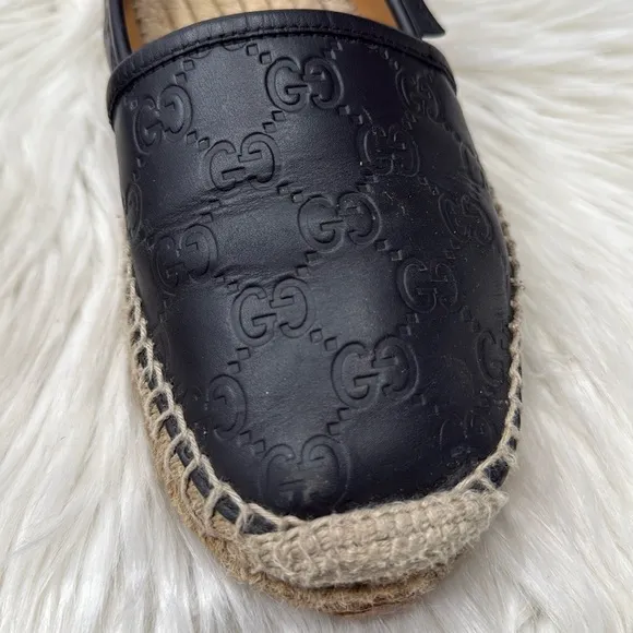 GUCCI Micro Guccissima Leather Espadrilles