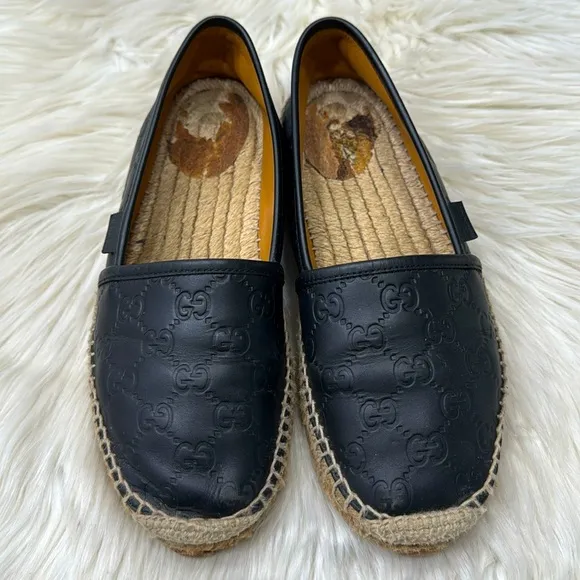 GUCCI Micro Guccissima Leather Espadrilles