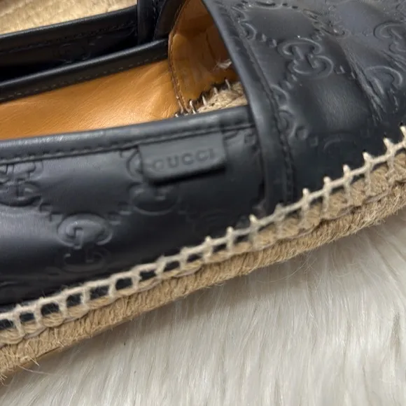 GUCCI Micro Guccissima Leather Espadrilles