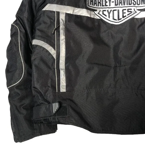 Harley Davidson Motorcycle Jackets Mens XL Black Gray Armor Reflective