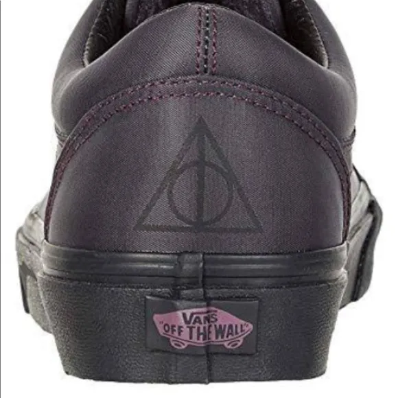 Ⓜ️HARRY POTTER DEATLY HALLOWS BLACK w REFLECTORS OLD SKOOL BRAND NEW UNISEX VANS