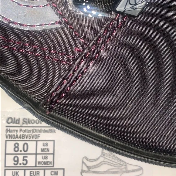 Ⓜ️HARRY POTTER DEATLY HALLOWS BLACK w REFLECTORS OLD SKOOL BRAND NEW UNISEX VANS