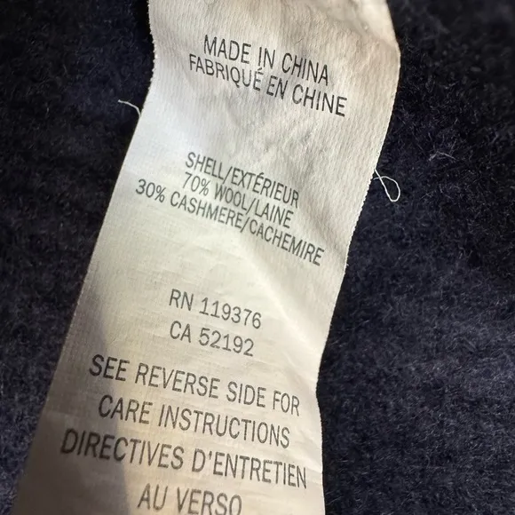 HELMUT LANG Blue Knit Wool Cashmere V Neck Sweater