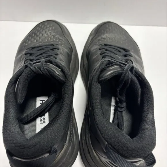 Hoka One One Men’s Bondi SR Black Leather Sneakers, Size 8 M
