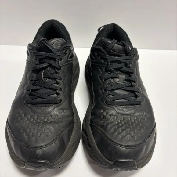 Hoka One One Men’s Bondi SR Black Leather Sneakers, Size 8 M