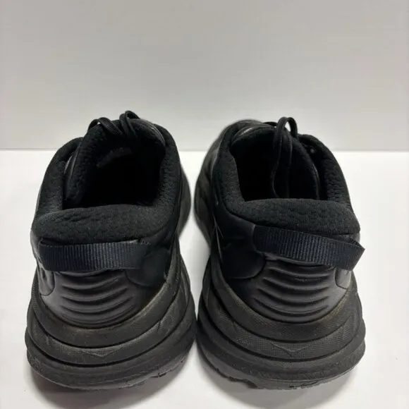 Hoka One One Men’s Bondi SR Black Leather Sneakers, Size 8 M