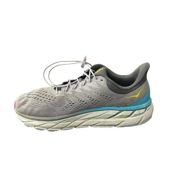 Hoka One One Mens Clifton 7 1110508 WDDS Gray Running Shoes Sneakers Size 11.5