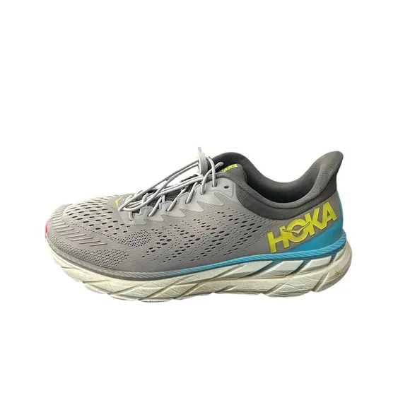Hoka One One Mens Clifton 7 1110508 WDDS Gray Running Shoes Sneakers Size 11.5