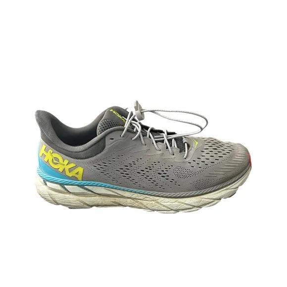 Hoka One One Mens Clifton 7 1110508 WDDS Gray Running Shoes Sneakers Size 11.5