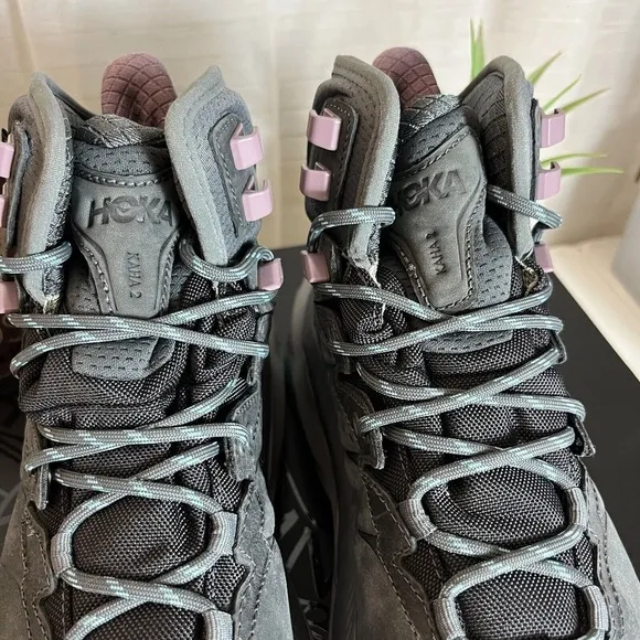 Hoka One One Womens Kaha 2 Mid GTX Hiking Boots Size 6.5 B Castlerock Gray New!