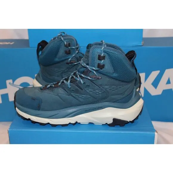 Hoka Women’s Kaha 2 GTX Mid Waterproof Hiking Boots Blue Coral Sz 7.5 $240‎