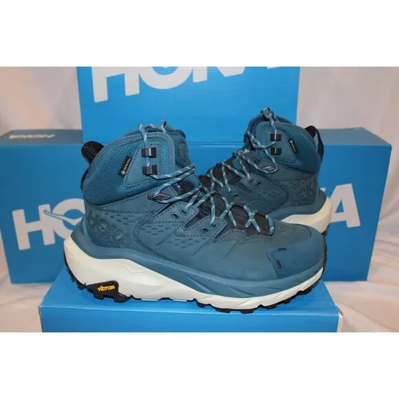 Hoka Women’s Kaha 2 GTX Mid Waterproof Hiking Boots Blue Coral Sz 7.5 $240‎