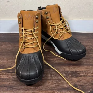 Huckberry All-Weather Waterproof Duck Boots Mens Sz 10 Tan/Black Leather Lace Up