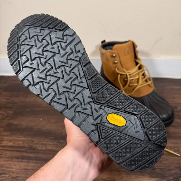 Huckberry All-Weather Waterproof Duck Boots Mens Sz 10 Tan/Black Leather Lace Up