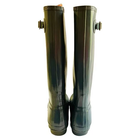 Hunter Gray Original Gloss Rain Boots Size 9