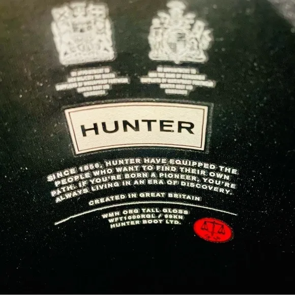 Hunter Original Tall Gloss Rain Boots Black Size 8