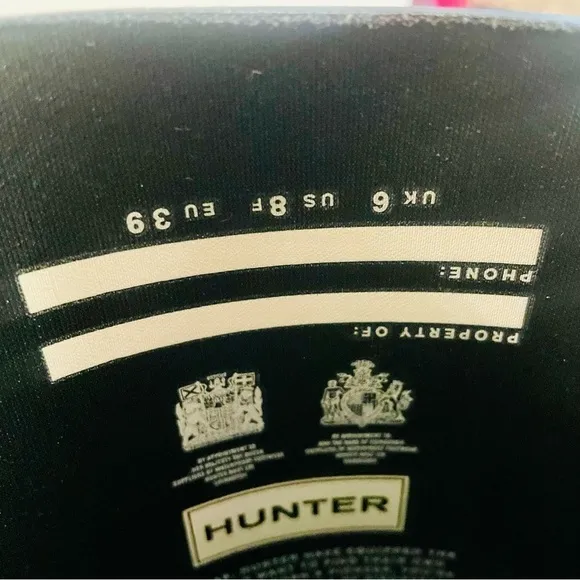 Hunter Original Tall Gloss Rain Boots Black Size 8