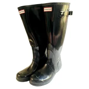 Hunter Original Tall Gloss Rain Boots Black Size 8
