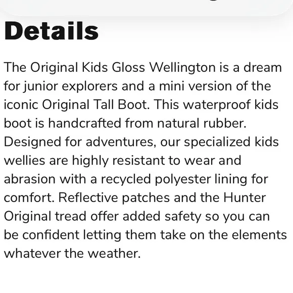 Hunter Pink Original High Gloss Wellington Rain Boots Sz. 3