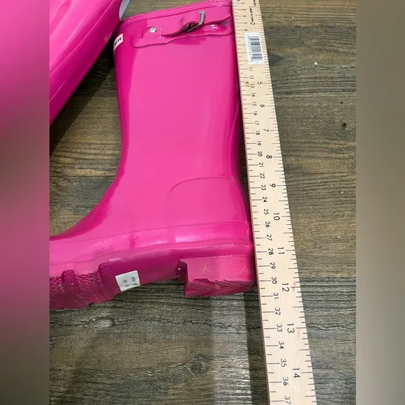 Hunter Pink Original High Gloss Wellington Rain Boots Sz. 3