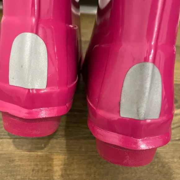 Hunter Pink Original High Gloss Wellington Rain Boots Sz. 3