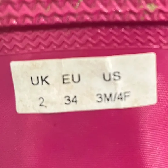 Hunter Pink Original High Gloss Wellington Rain Boots Sz. 3