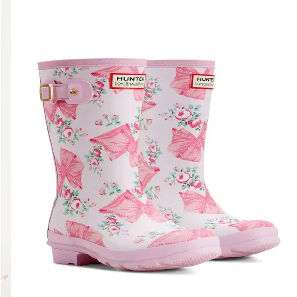 Hunter X LoveShackFancy Big Kids Original Rain Boot - Size 5 (EUR 37) Rosa Beaux