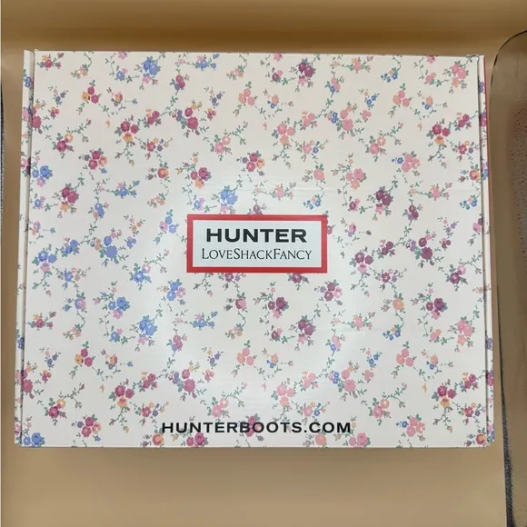 Hunter x LoveShackFancy Womens Play Rain Boot Sunrise Patchwork Size 10 NWT