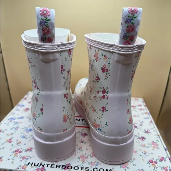Hunter x LoveShackFancy Womens Play Rain Boot Sunrise Patchwork Size 10 NWT