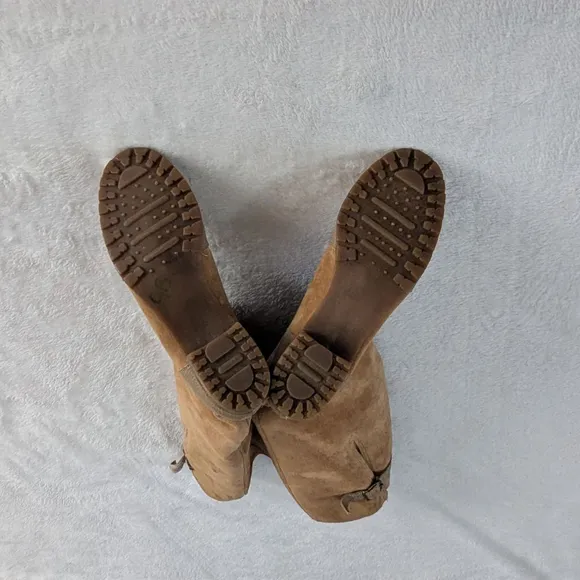 Hush Puppies Vintage 1970s Suede Sherpa Brown Boots Size 10M