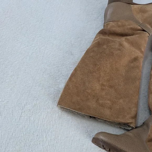 Hush Puppies Vintage 1970s Suede Sherpa Brown Boots Size 10M