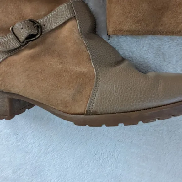 Hush Puppies Vintage 1970s Suede Sherpa Brown Boots Size 10M