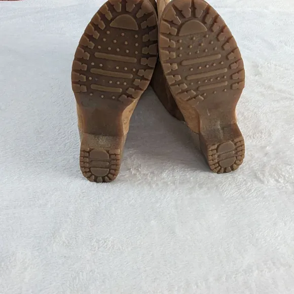 Hush Puppies Vintage 1970s Suede Sherpa Brown Boots Size 10M