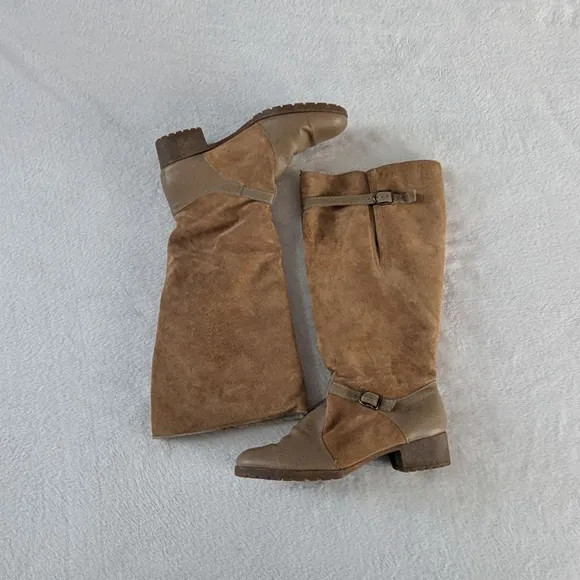 Hush Puppies Vintage 1970s Suede Sherpa Brown Boots Size 10M
