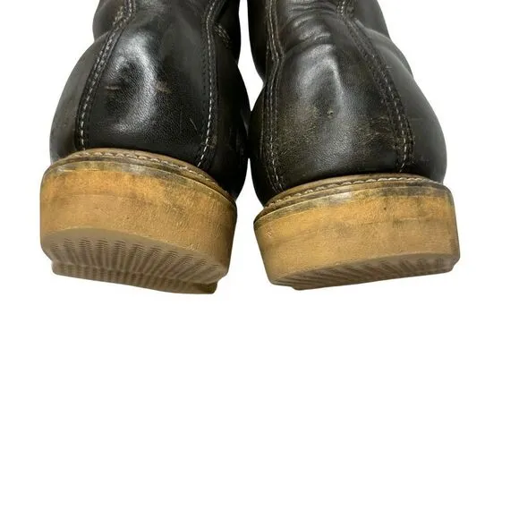 HY-TEST VINTAGE Leather Lace Up Boots Size 8 E
