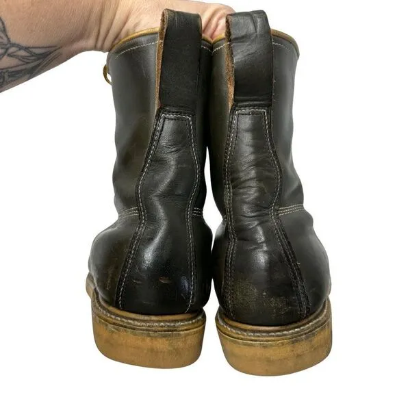 HY-TEST VINTAGE Leather Lace Up Boots Size 8 E